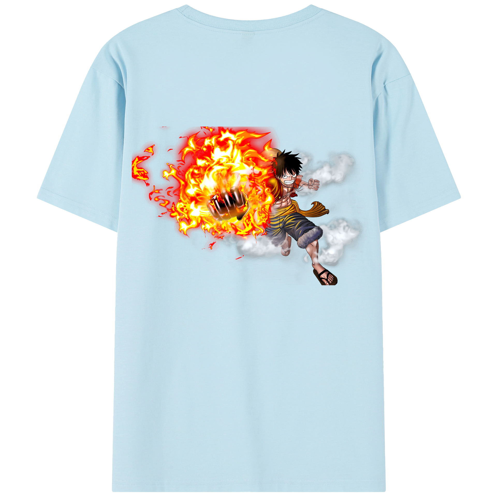 ワンピース モンキー・D・ルフィ ONE PIECE Monkey D. Luffy 綿100％半袖Tシャツ（背面プリント）